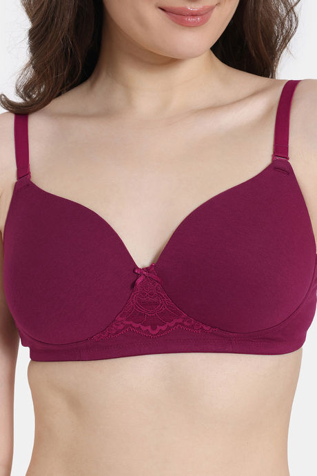 Zivame Padded Non Wired 3/4th Coverage Backless Bra - Beet Red — image 5